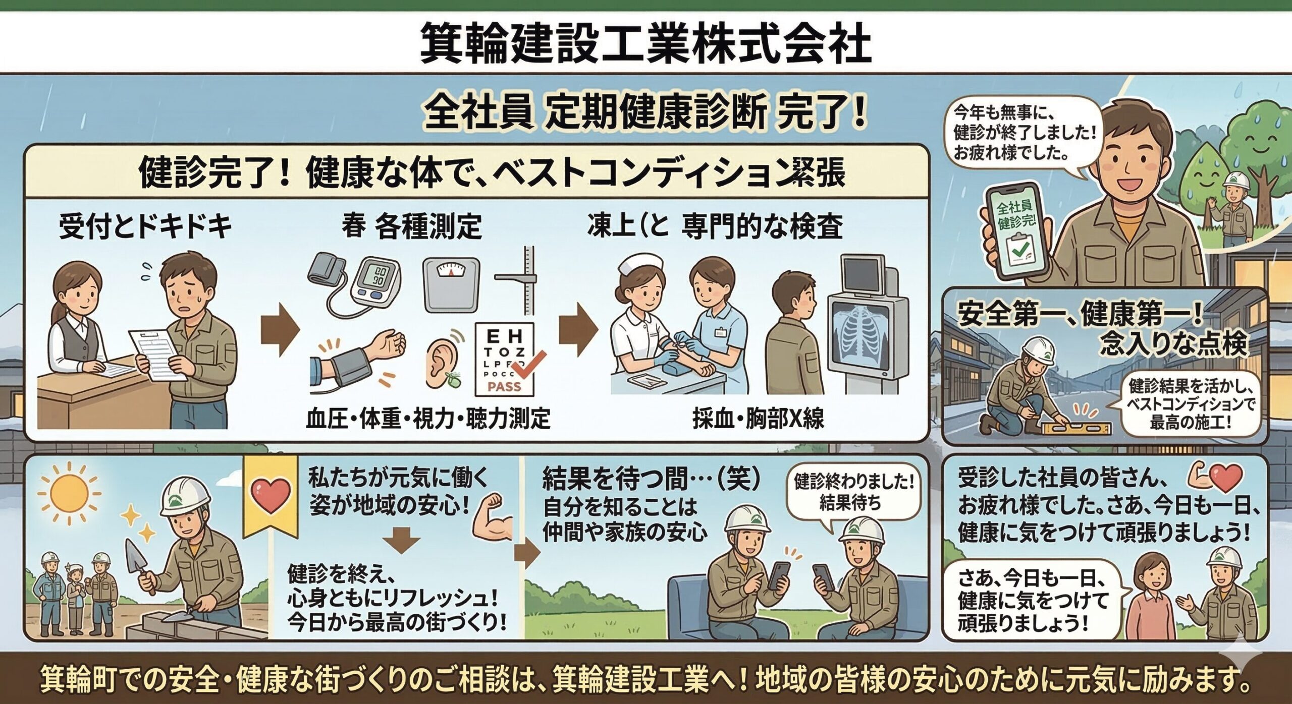 社員全員の定期健康診断が完了しました！