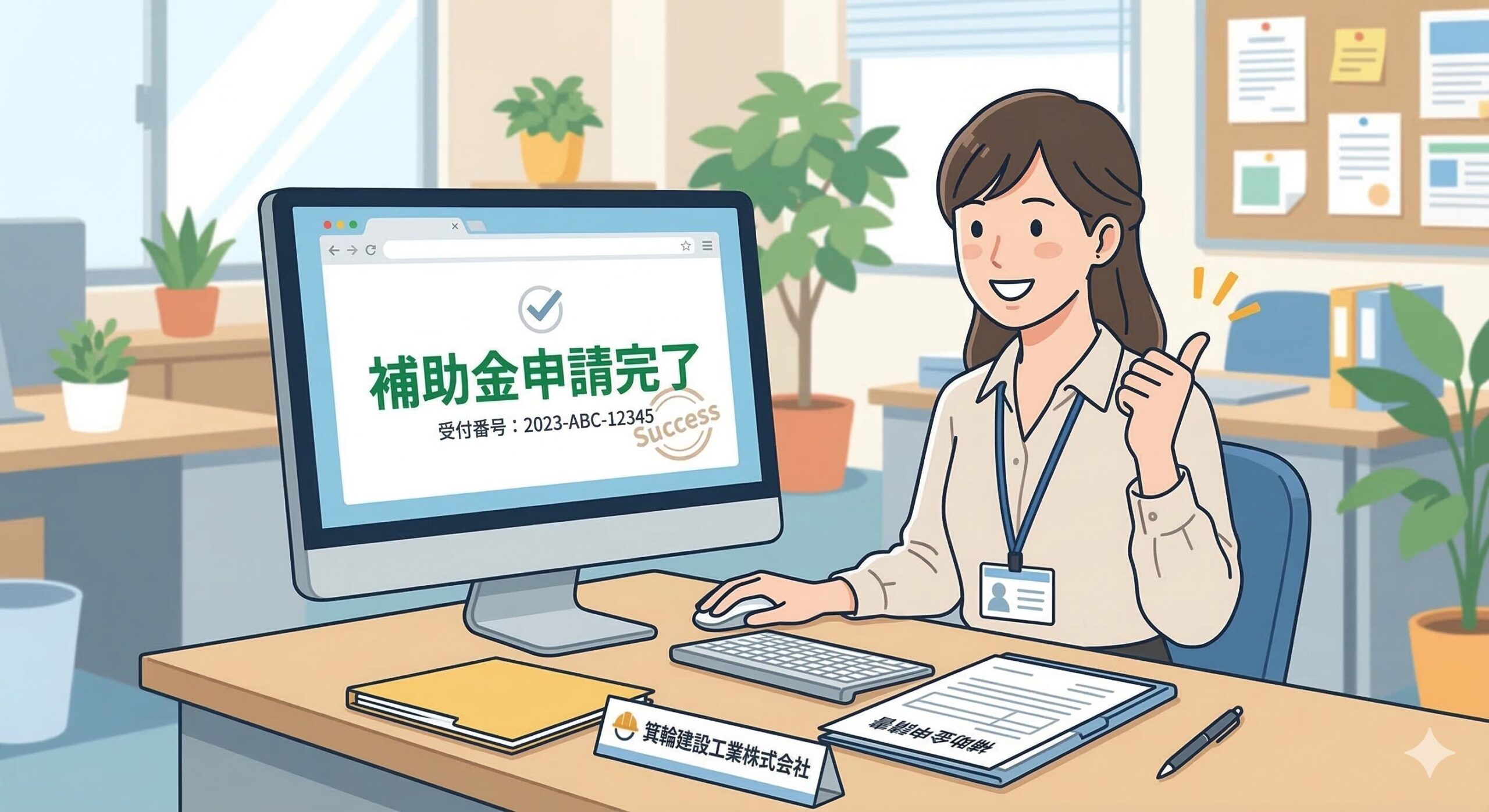 補助金申請が完了しました！