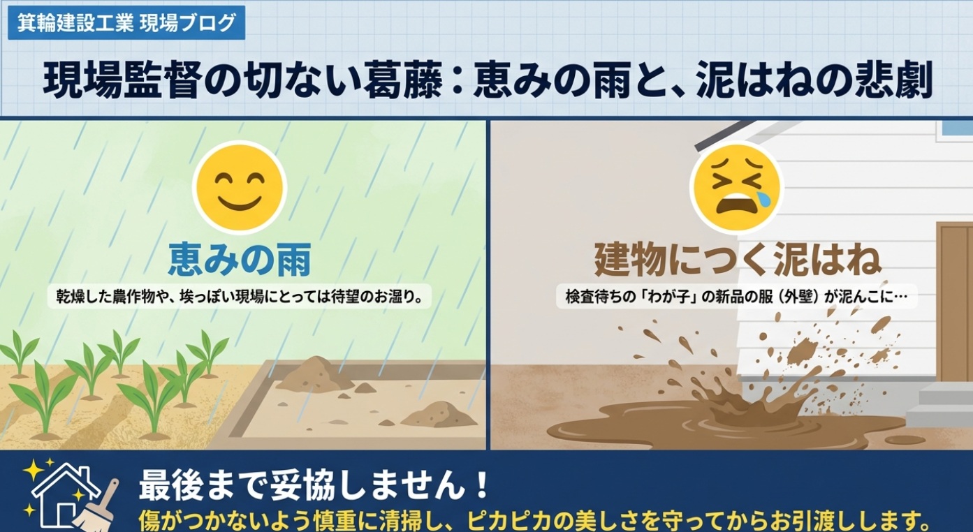 恵みの雨と、ちょっぴり切ない親心