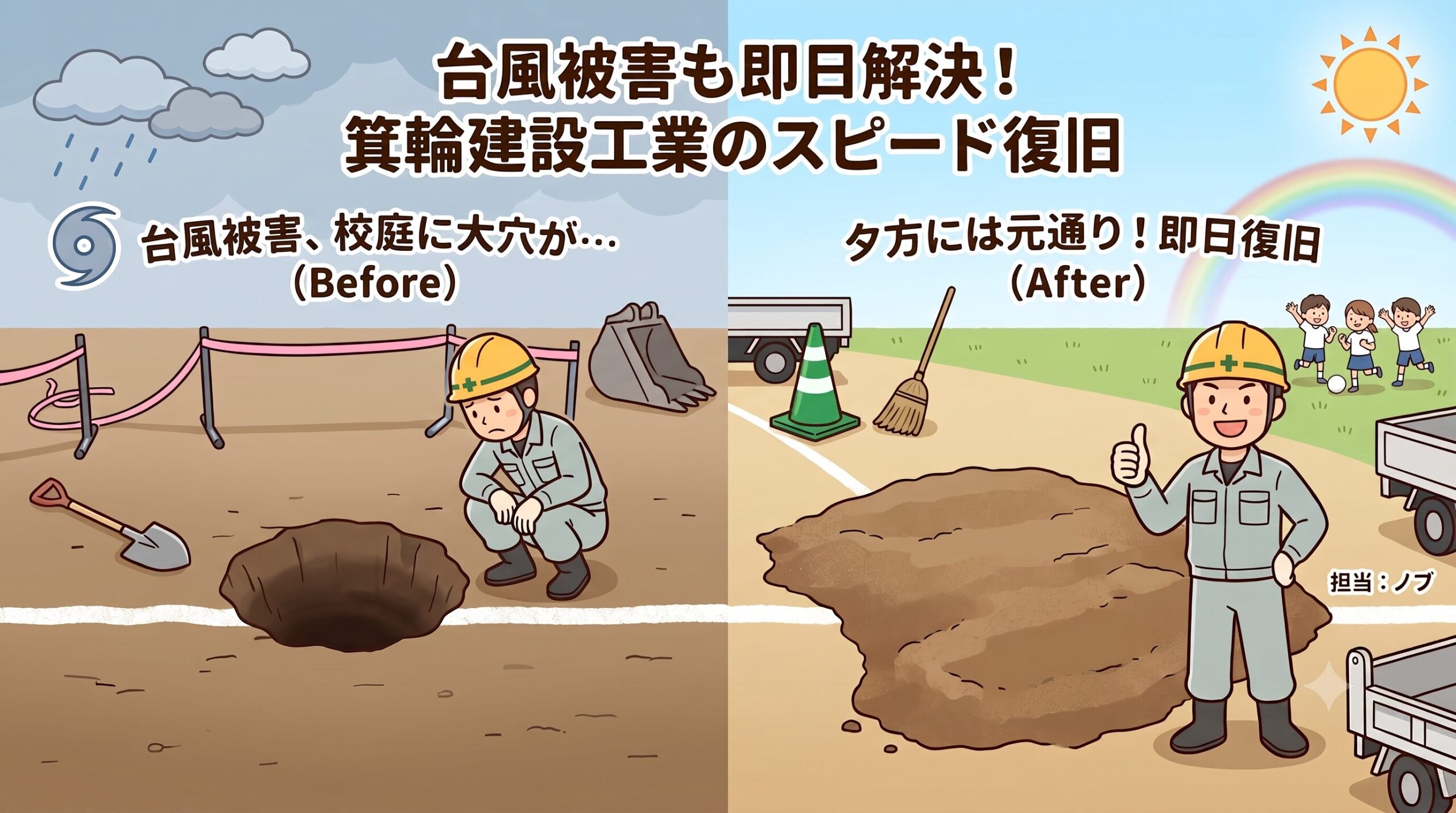穴を即日修理!明日から元気に遊べます!